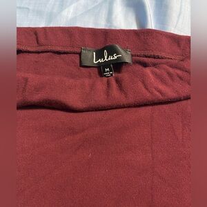 Lulus maroon above knee skirt